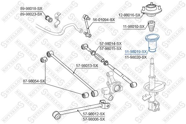 Stellox 11-98019-SX Rear shock absorber boot 1198019SX