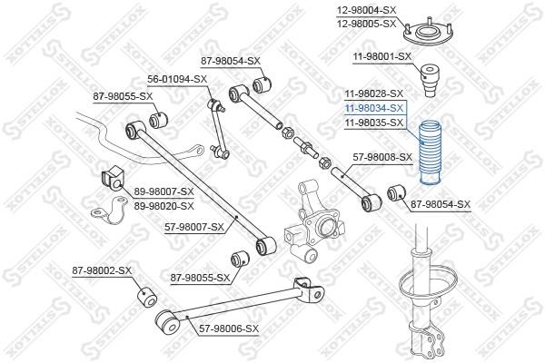 Stellox 11-98034-SX Rear shock absorber boot 1198034SX