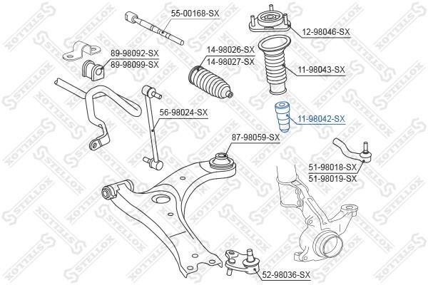 Front shock absorber bump Stellox 11-98042-SX