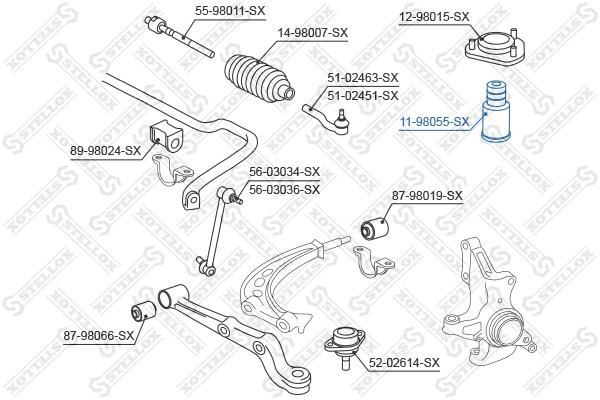 Stellox 11-98055-SX Front shock absorber bump 1198055SX