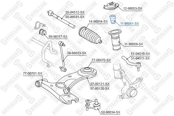 Stellox 11-98061-SX Front shock absorber bump 1198061SX