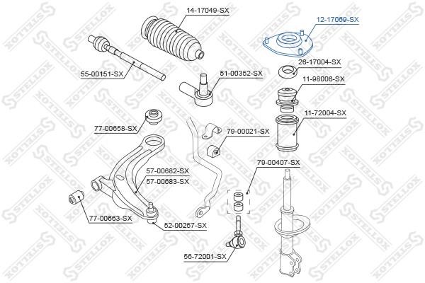 Shock absorber support Stellox 12-17069-SX