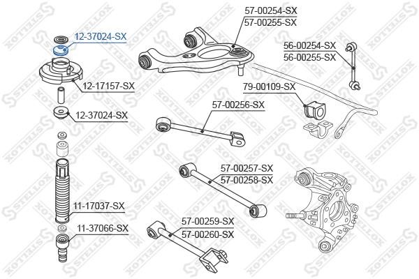 Stellox 12-37024-SX Shock absorber bearing 1237024SX