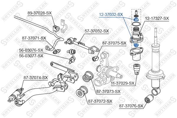 Stellox 12-37032-SX Rear shock absorber support 1237032SX