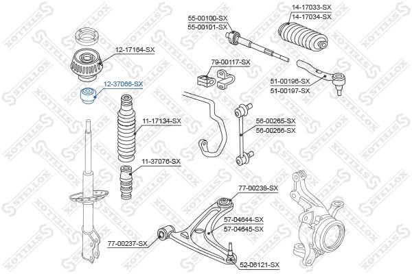 Suspension Strut Support Kit Stellox 12-37066-SX