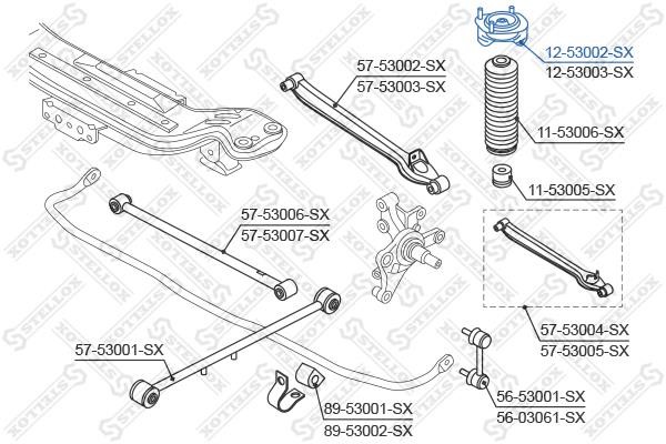 Stellox 12-53002-SX Rear right shock absorber support 1253002SX