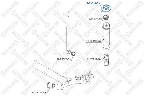 Rear shock absorber support Stellox 12-73014-SX