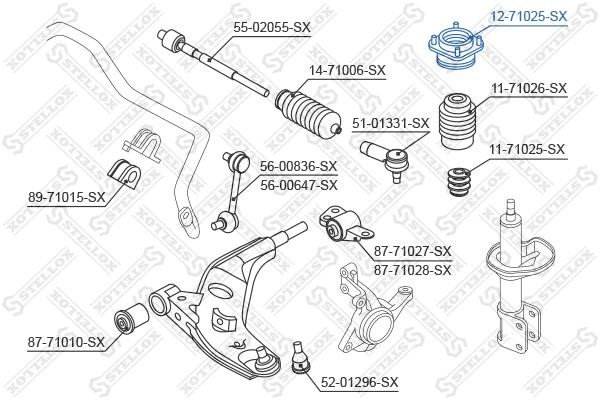 Front strut mount Stellox 12-71025-SX