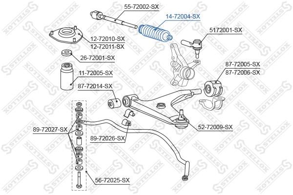 Steering rack boot Stellox 14-72004-SX