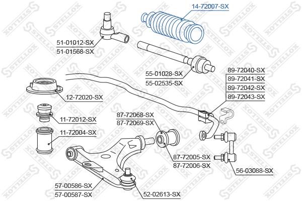 Steering rack boot Stellox 14-72007-SX