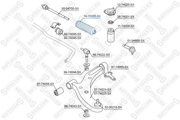 Steering rack boot Stellox 14-74020-SX