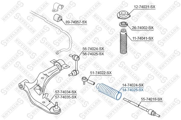 1474025SX Stellox Steering rack boot
