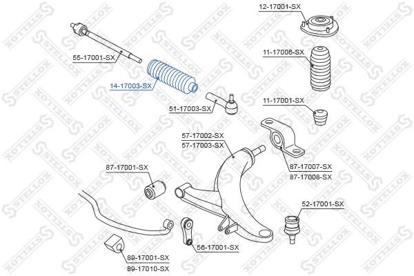 Steering rack boot Stellox 14-17003-SX
