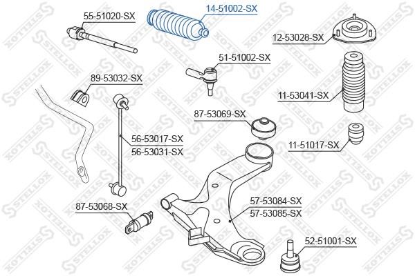 Stellox 14-51002-SX Steering rack boot 1451002SX