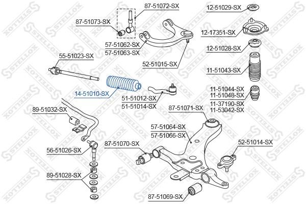Stellox 14-51010-SX Steering rack boot 1451010SX