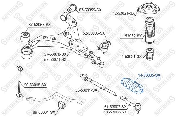 Stellox 14-53005-SX Steering rack boot 1453005SX