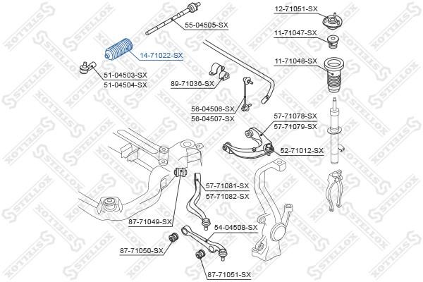 Steering rack boot Stellox 14-71022-SX