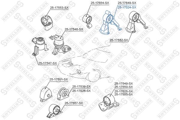 Engine mount, rear Stellox 25-17024-SX