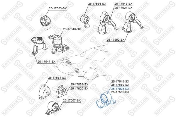 Engine mount, rear left Stellox 25-17025-SX