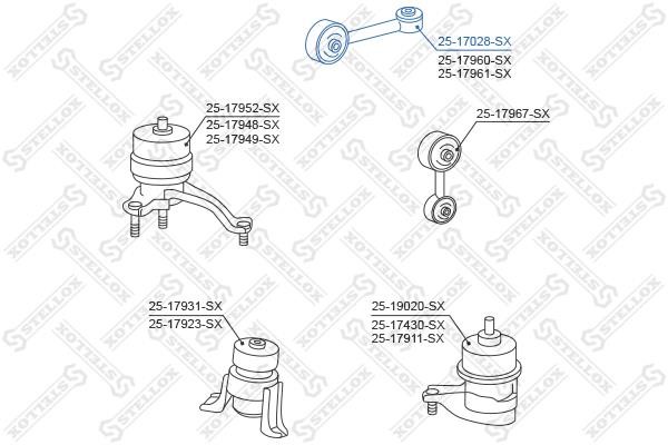 Engine mount, rear Stellox 25-17028-SX