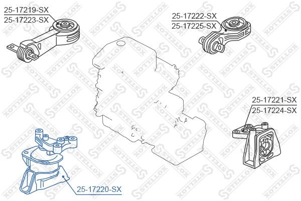 Engine mount Stellox 25-17220-SX
