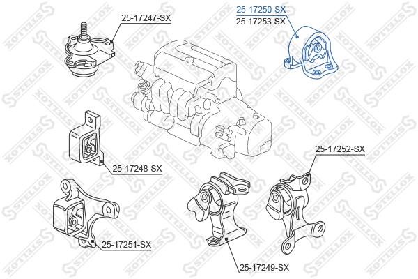 Stellox 25-17250-SX Engine mount, rear 2517250SX 2517250SX Stellox Engine mount, rear