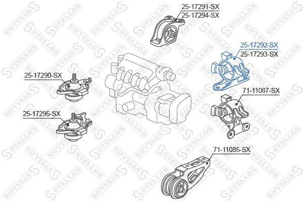 2517292SX Stellox Gearbox mount left