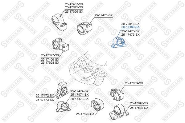 Stellox 25-17469-SX Engine mount 2517469SX 2517469SX Stellox Engine mount