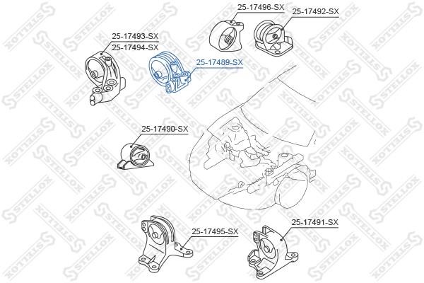 Engine mount Dodge: 2517489SX Stellox Engine mount