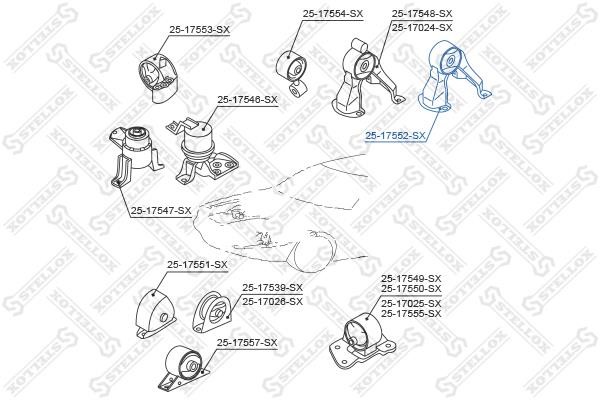 Stellox 25-17552-SX Engine mount 2517552SX 2517552SX Stellox Engine mount