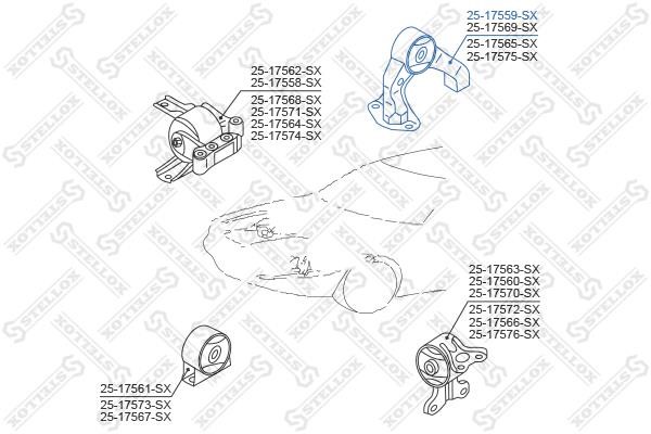 Engine mount Mitsubishi Lancer: 2517559SX Stellox Engine mount
