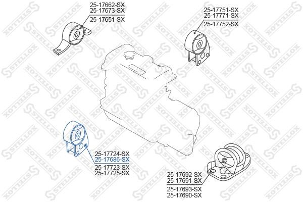 Stellox 25-17686-SX Engine mount 2517686SX