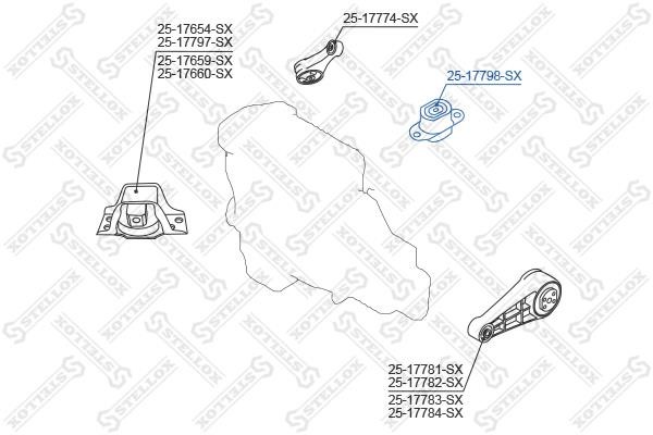 Engine mount left Stellox 25-17798-SX