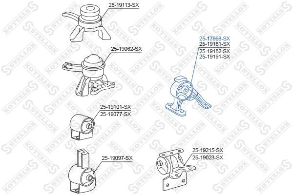 Engine mount Toyota Carina E: 2517998SX Stellox Engine mount