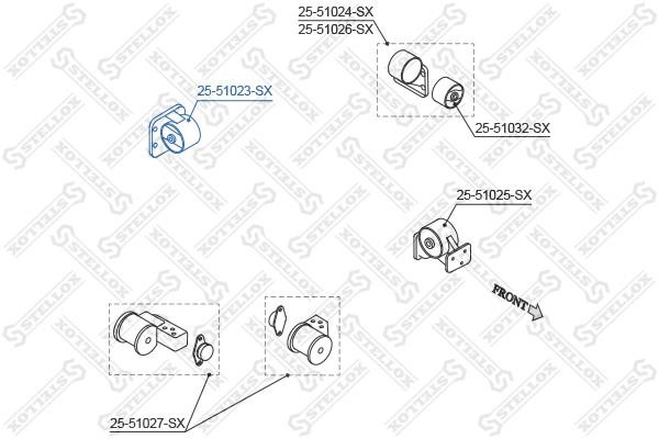Stellox 25-51023-SX Engine mount 2551023SX 2551023SX Stellox Engine mount