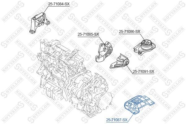 Engine mount left Stellox 25-71087-SX