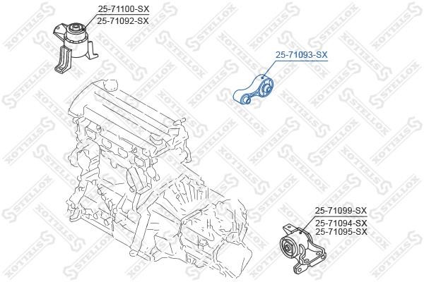 Engine mount, rear Stellox 25-71093-SX