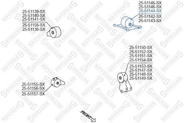 Stellox 25-51144-SX Engine mount left 2551144SX
