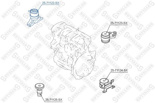Engine mount right Stellox 25-71122-SX