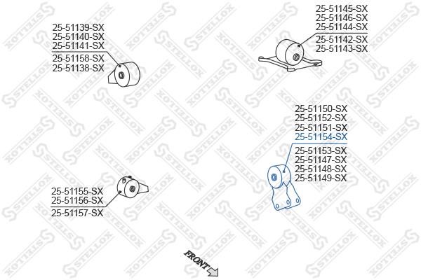 Stellox 25-51154-SX Engine mount, front 2551154SX