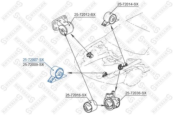 Engine mount, front right Stellox 25-72007-SX