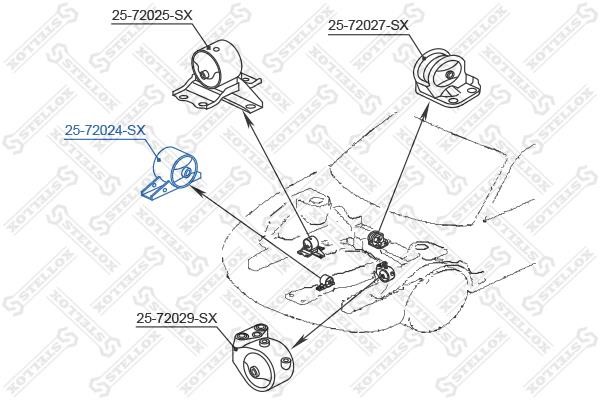 Engine mount, front right Stellox 25-72024-SX