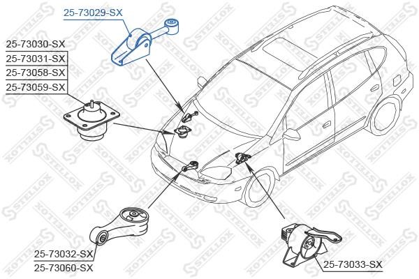 Stellox 25-73029-SX Engine mount, rear right 2573029SX