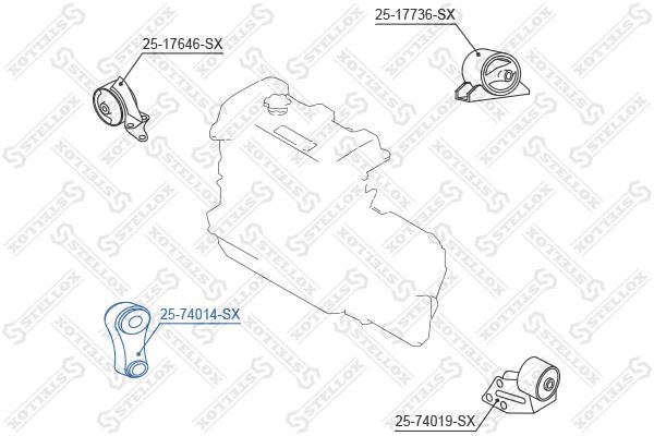 Engine mount, front Stellox 25-74014-SX