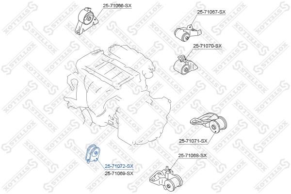 Engine mount, front Stellox 25-71072-SX