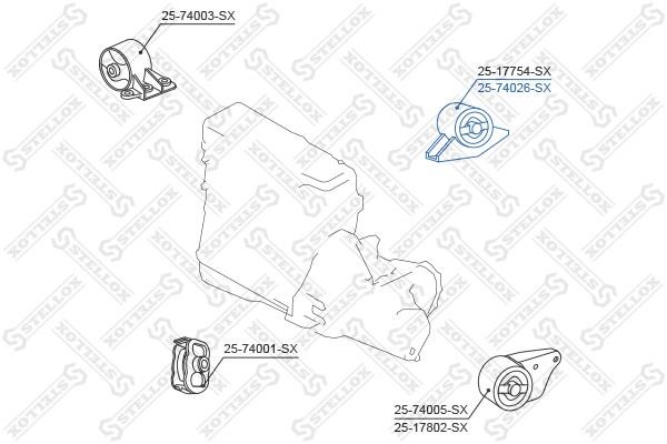 Stellox 25-74026-SX Engine mount 2574026SX 2574026SX Stellox Engine mount