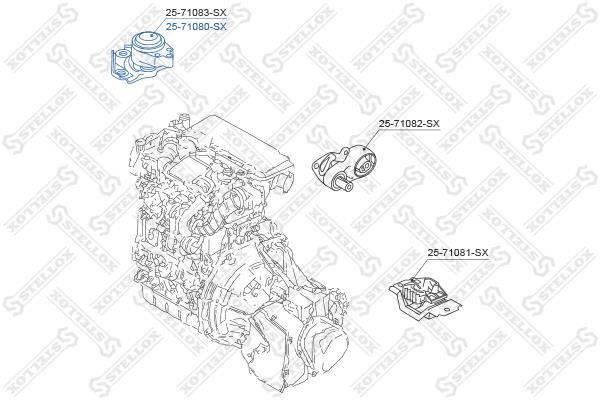 Engine mount left Stellox 25-71080-SX
