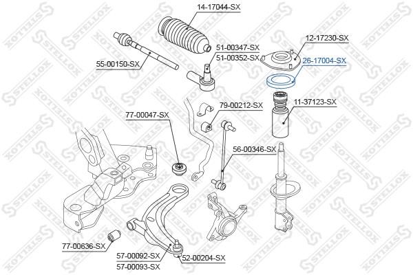 Shock absorber bearing Stellox 26-17004-SX