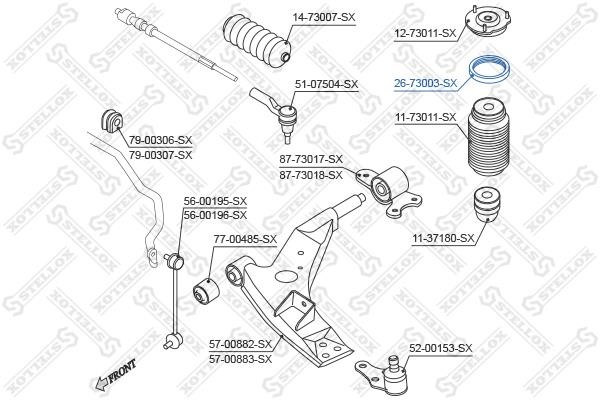 Front strut mount Stellox 26-73003-SX