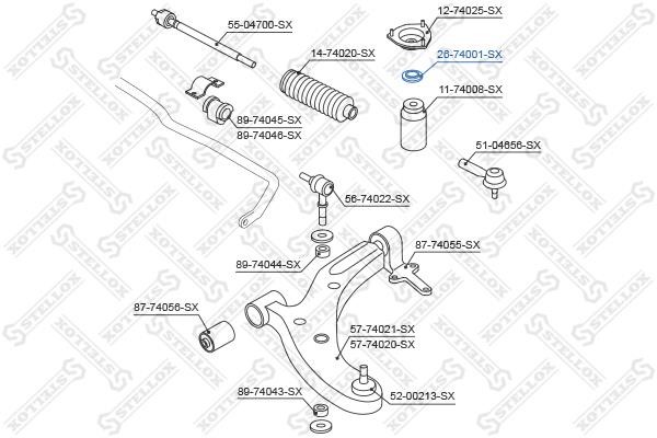 Shock absorber bearing Stellox 26-74001-SX